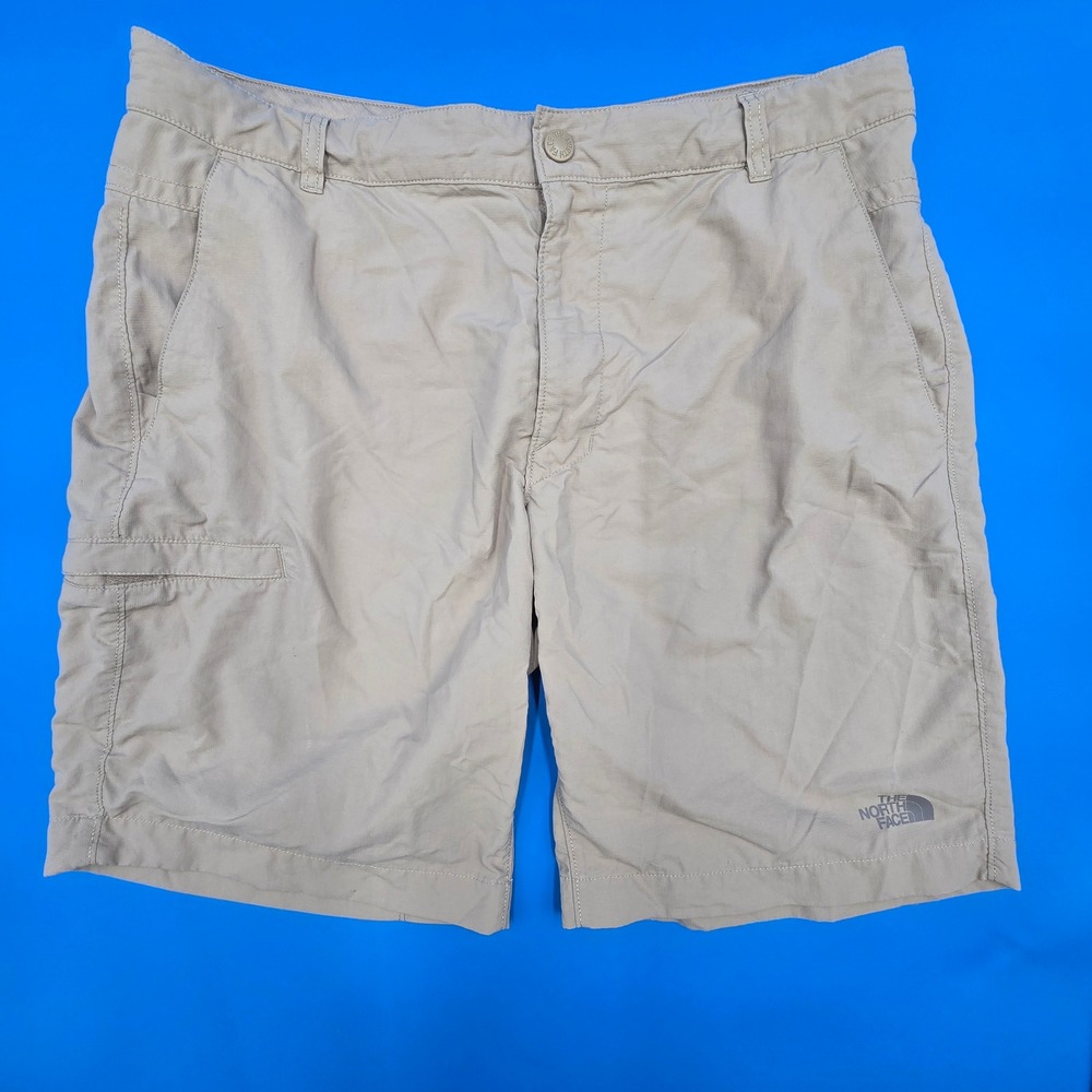 The North Face Mens Horizon Cargo Shorts Khaki Tan Nylon Ripstop Size 36 Regular